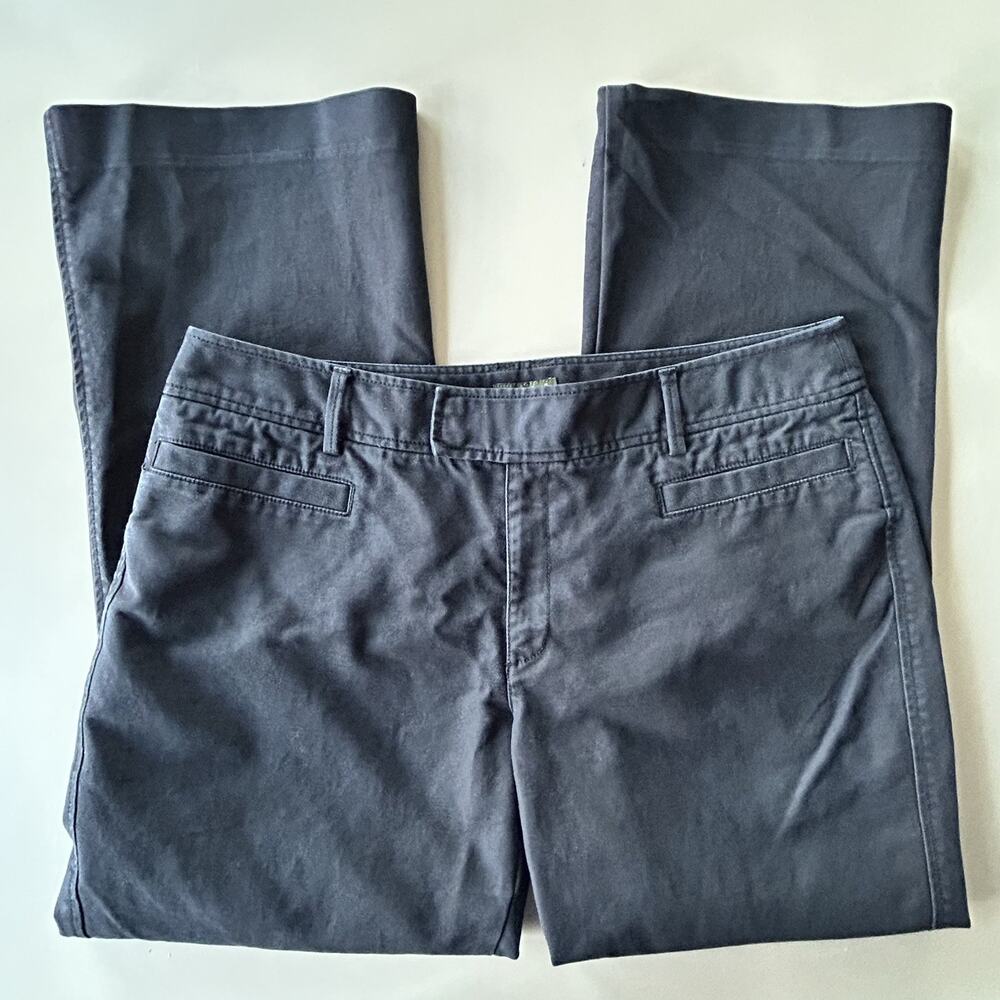 Eddie Bauer Blakely Fit Pants 16 Short Black Flat Front Chinos Mid-Rise Bootcut